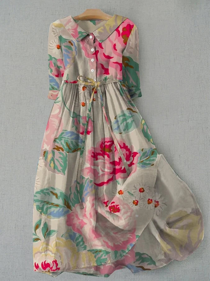 Livia - Abito floreale elegante a maniche corte