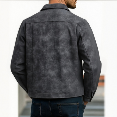 Mens Classic Fashion Zipper PU Leather Jacket