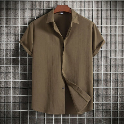 Cotton Linen Short Sleeved Shirt