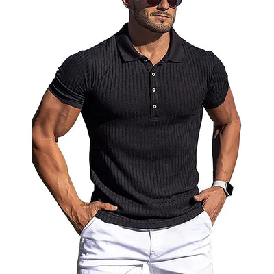 Elegant Striped Polo Shirt