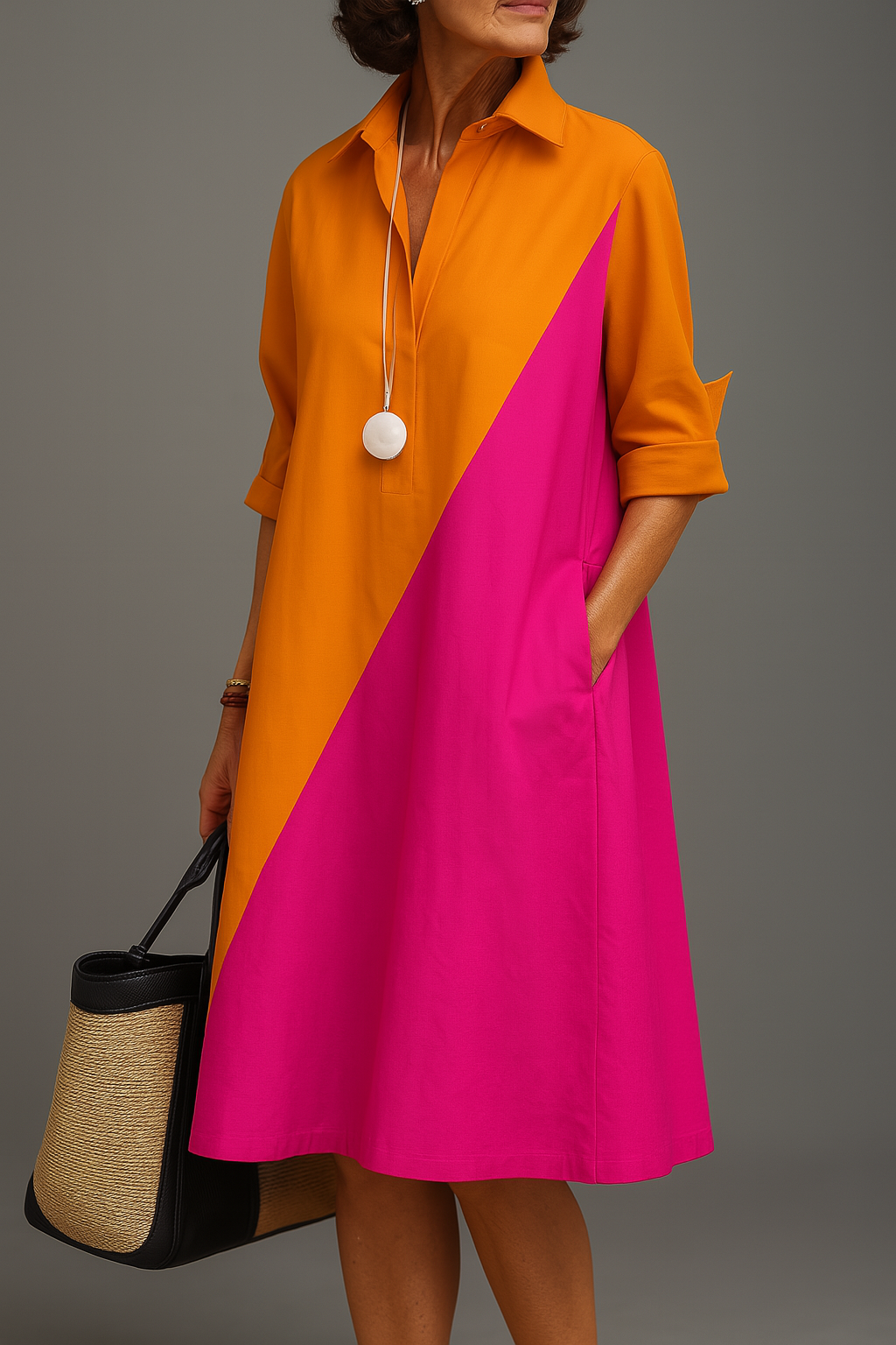 Helene - Robe Midi Élégante pour une Sophistication Sans Effort