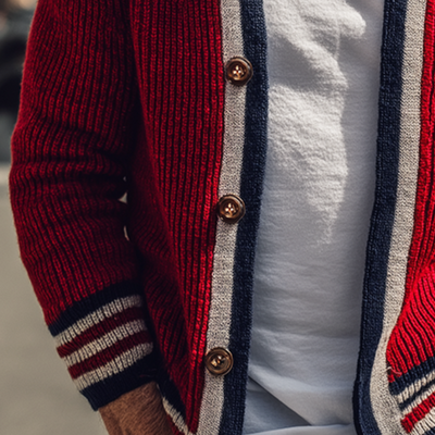 Men's Retro Casual Striped Knit Button Cardigan MTA0527I5TO