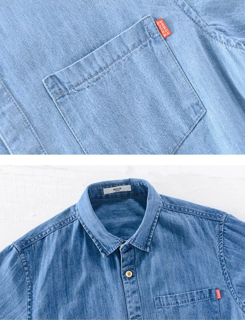 Short Sleeved Denim Shirt