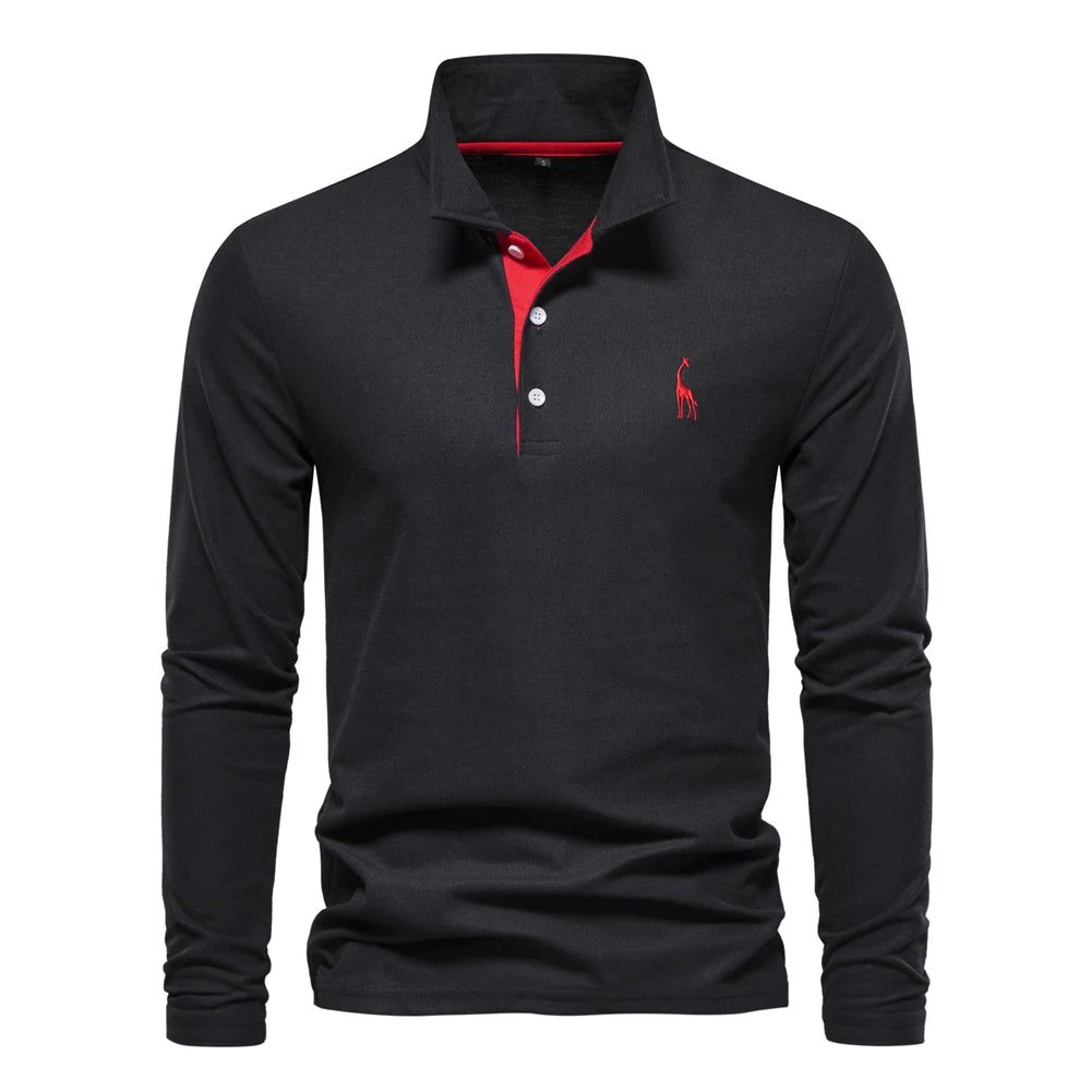 Casual Long Sleeved Polo Shirt