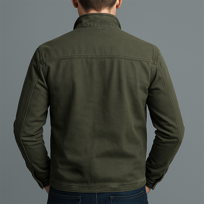 Men's Vintage Casual Cotton Washed Zipper Lapel Jacket MTA0339I1TO